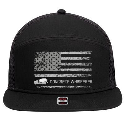 Concrete Finisher Concrete Whisperer American Flag Patriotic 7 Panel Mesh Trucker Snapback Hat