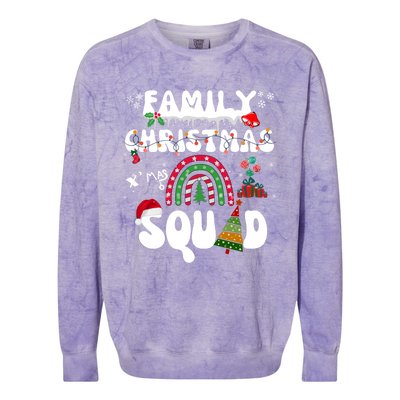 Cool Family Christmas Squad Xmas Party Rainbow Funny Gift Colorblast Crewneck Sweatshirt