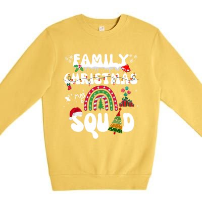 Cool Family Christmas Squad Xmas Party Rainbow Funny Gift Premium Crewneck Sweatshirt