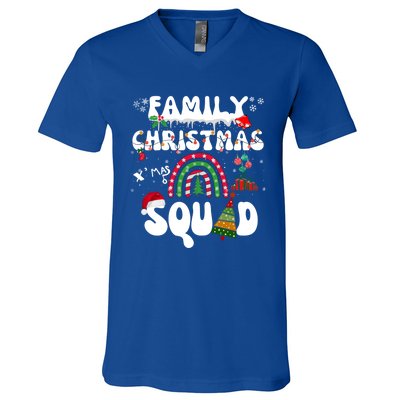 Cool Family Christmas Squad Xmas Party Rainbow Funny Gift V-Neck T-Shirt