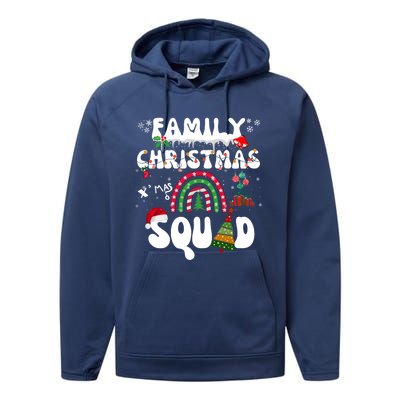 Cool Family Christmas Squad Xmas Party Rainbow Funny Gift Performance Fleece Hoodie