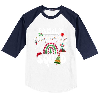 Cool Family Christmas Squad Xmas Party Rainbow Funny Gift Baseball Sleeve Shirt