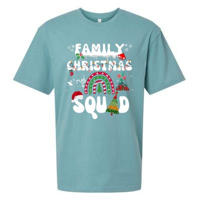 Cool Family Christmas Squad Xmas Party Rainbow Funny Gift Sueded Cloud Jersey T-Shirt