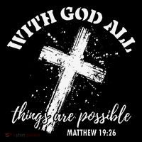 Christian Faith Cross Jesus With God All Things Are Possible Tall T-Shirt