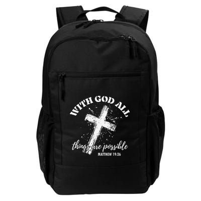 Christian Faith Cross Jesus With God All Things Are Possible Backpack