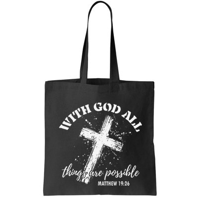 Christian Faith Cross Jesus With God All Things Are Possible Bag