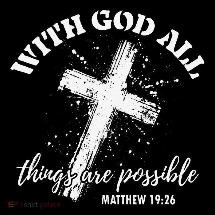 Christian Faith Cross Jesus With God All Things Are Possible Youth Performance Sprint T-Shirt