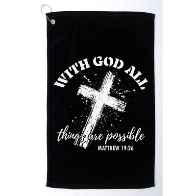 Christian Faith Cross Jesus With God All Things Are Possible Golf Towel