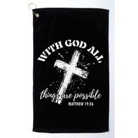 Christian Faith Cross Jesus With God All Things Are Possible Golf Towel