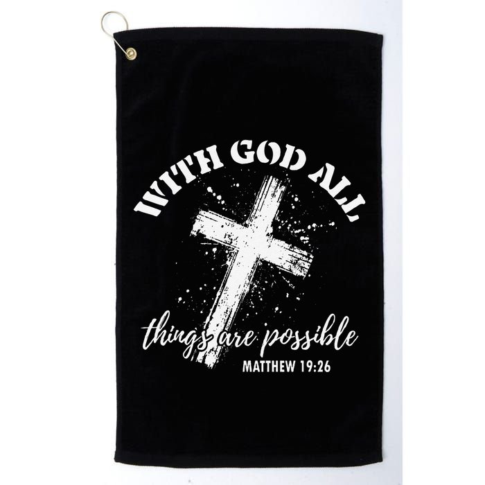Christian Faith Cross Jesus With God All Things Are Possible Golf Towel
