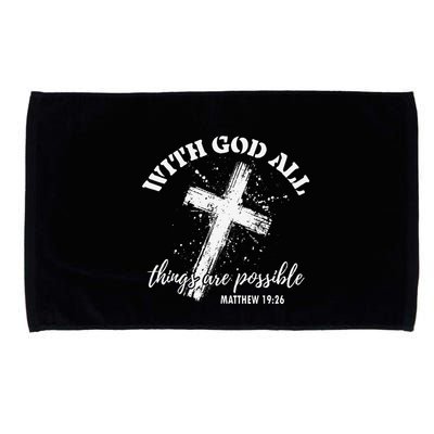 Christian Faith Cross Jesus With God All Things Are Possible Microfiber Hand Towel
