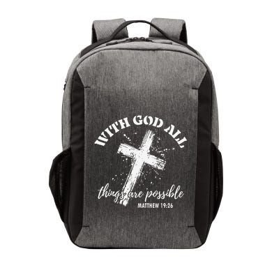 Christian Faith Cross Jesus With God All Things Are Possible Vector Backpack