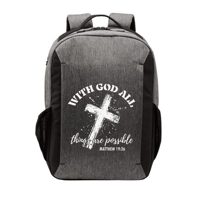 Christian Faith Cross Jesus With God All Things Are Possible Vector Backpack