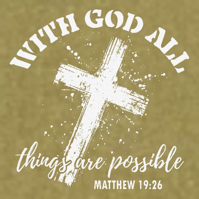 Christian Faith Cross Jesus With God All Things Are Possible Garment-Dyed Women's Muscle Tee