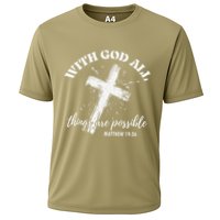 Christian Faith Cross Jesus With God All Things Are Possible Performance Shirt