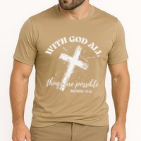 Christian Faith Cross Jesus With God All Things Are Possible Performance Shirt