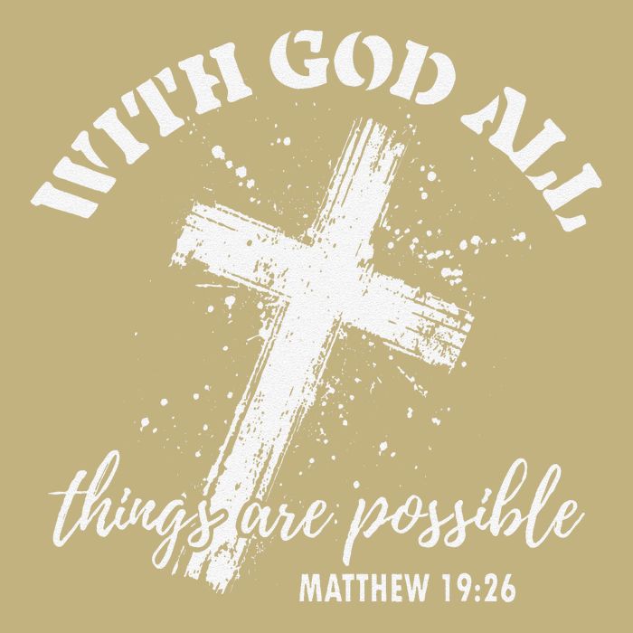 Christian Faith Cross Jesus With God All Things Are Possible Performance Shirt