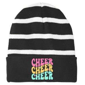 Cheerleading for Cheerleader Squad Cheer Practice Striped Beanie with Solid Band