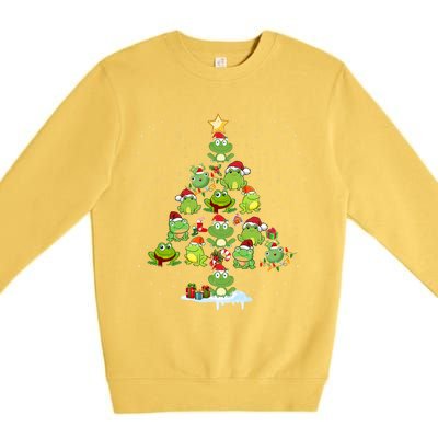 Cute Frog Christmas Tree Decor Xmas Tree Gift Premium Crewneck Sweatshirt