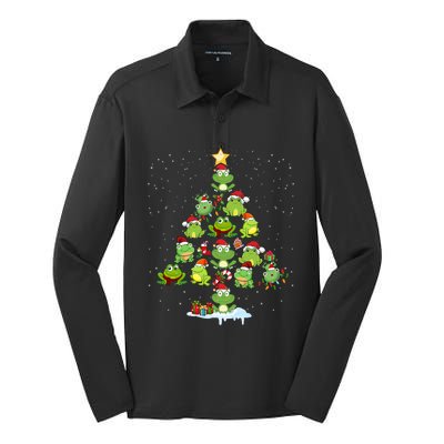 Cute Frog Christmas Tree Decor Xmas Tree Gift Silk Touch Performance Long Sleeve Polo