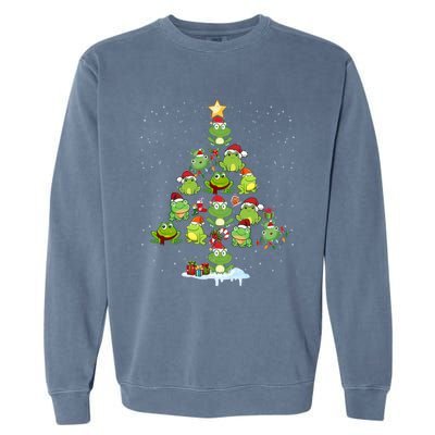 Cute Frog Christmas Tree Decor Xmas Tree Gift Garment-Dyed Sweatshirt