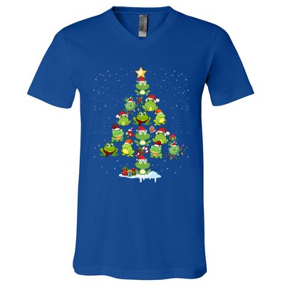 Cute Frog Christmas Tree Decor Xmas Tree Gift V-Neck T-Shirt