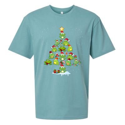 Cute Frog Christmas Tree Decor Xmas Tree Gift Sueded Cloud Jersey T-Shirt