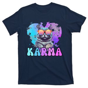 Cute Funny Cat Lover Heart Shape Karma T-Shirt