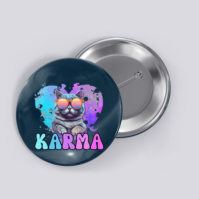 Cute Funny Cat Lover Heart Shape Karma Button