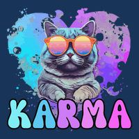 Cute Funny Cat Lover Heart Shape Karma Button