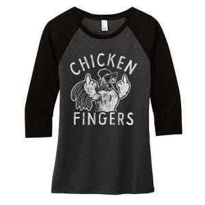 Chicken Fingers Women's Tri-Blend 3/4-Sleeve Raglan Shirt