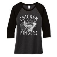 Chicken Fingers Women's Tri-Blend 3/4-Sleeve Raglan Shirt