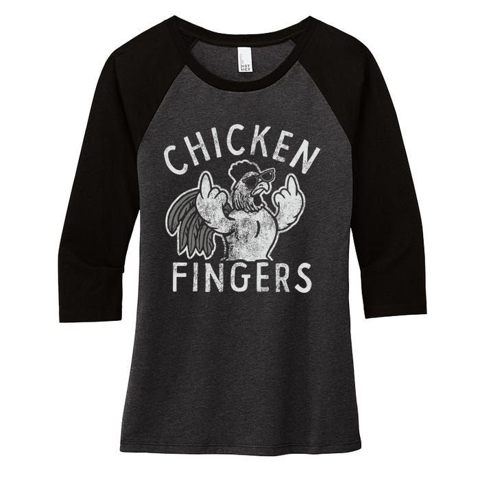 Chicken Fingers Women's Tri-Blend 3/4-Sleeve Raglan Shirt