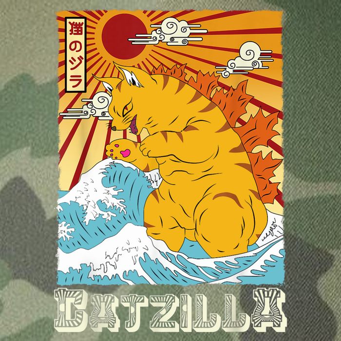 Catzilla Funny Cat Design, Funny Cat Cloth, Cat Lovers Legacy Tie Dye Trucker Hat