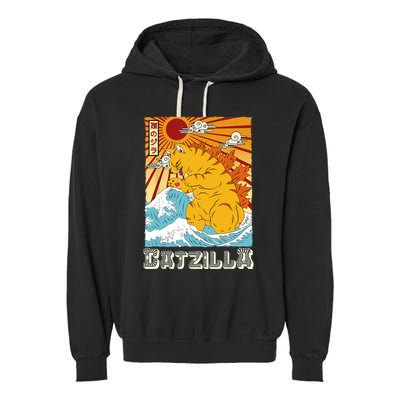 Catzilla Funny Cat Design, Funny Cat Cloth, Cat Lovers Garment-Dyed Fleece Hoodie