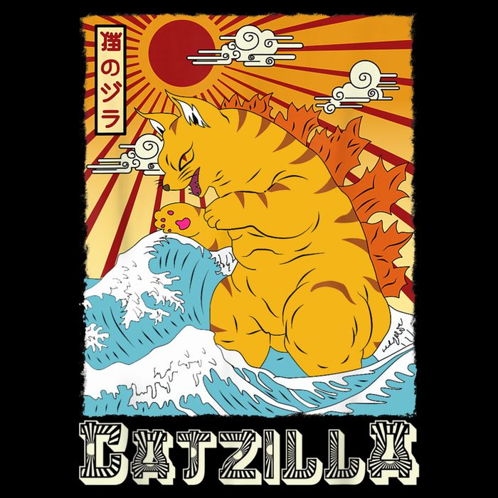 Catzilla Funny Cat Design, Funny Cat Cloth, Cat Lovers Sustainable Bucket Hat