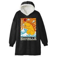 Catzilla Funny Cat Design, Funny Cat Cloth, Cat Lovers Hooded Wearable Blanket