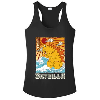 Catzilla Funny Cat Design, Funny Cat Cloth, Cat Lovers Ladies PosiCharge Competitor Racerback Tank