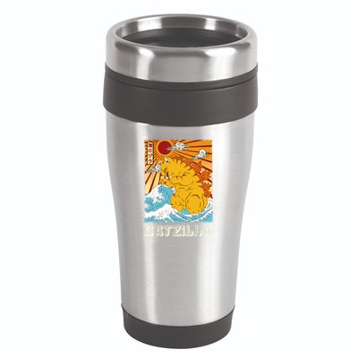 Catzilla Funny Cat Design, Funny Cat Cloth, Cat Lovers 16oz Travel Tumbler