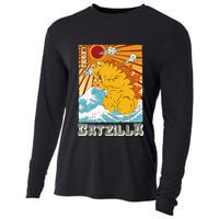 Catzilla Funny Cat Design, Funny Cat Cloth, Cat Lovers Cooling Performance Long Sleeve Crew