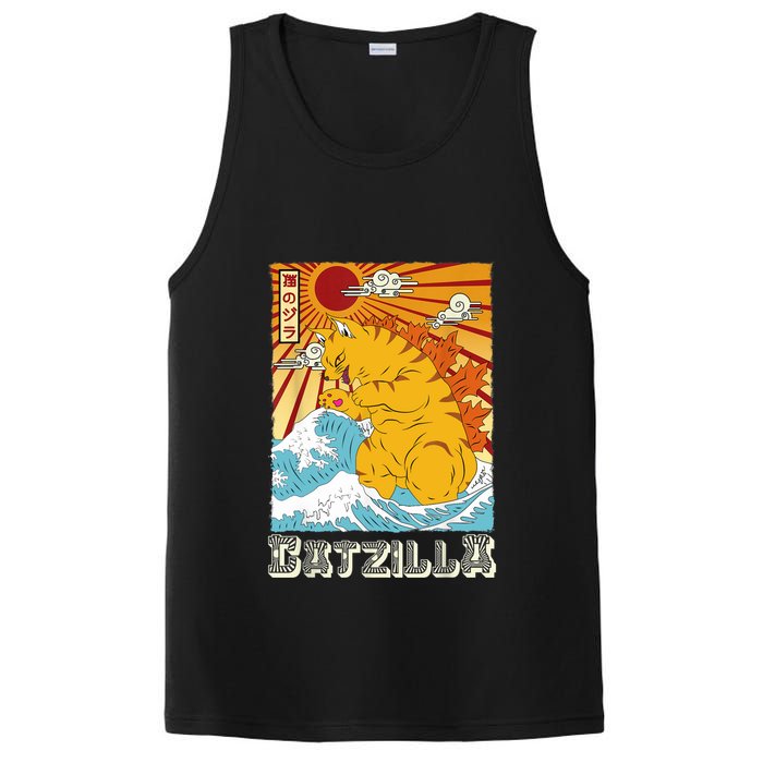 Catzilla Funny Cat Design, Funny Cat Cloth, Cat Lovers PosiCharge Competitor Tank