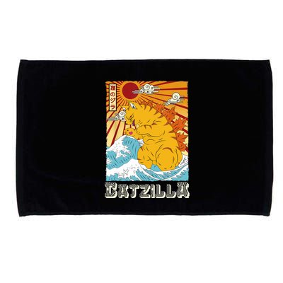 Catzilla Funny Cat Design, Funny Cat Cloth, Cat Lovers Microfiber Hand Towel