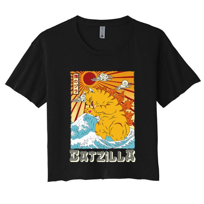Catzilla Funny Cat Design, Funny Cat Cloth, Cat Lovers Crop Top