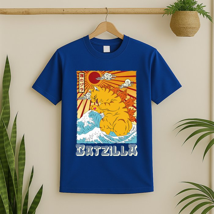 Catzilla Funny Cat Design, Funny Cat Cloth, Cat Lovers T-Shirt