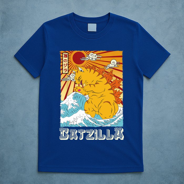 Catzilla Funny Cat Design, Funny Cat Cloth, Cat Lovers T-Shirt