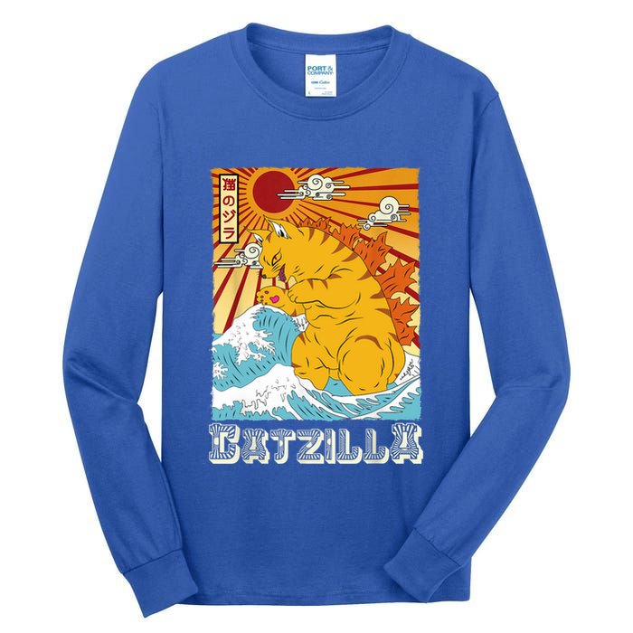 Catzilla Funny Cat Design, Funny Cat Cloth, Cat Lovers Tall Long Sleeve T-Shirt