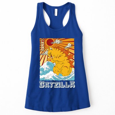 Catzilla Funny Cat Design, Funny Cat Cloth, Cat Lovers Womens Tank Top