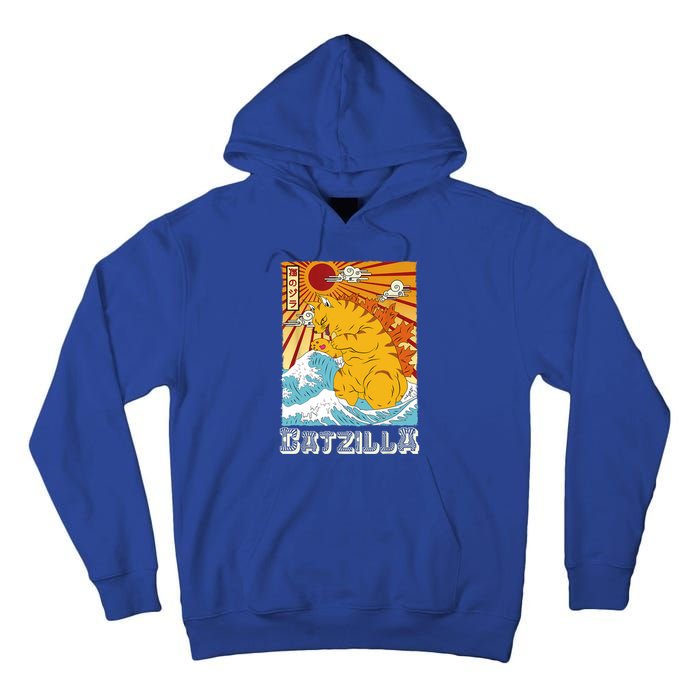 Catzilla Funny Cat Design, Funny Cat Cloth, Cat Lovers Tall Hoodie