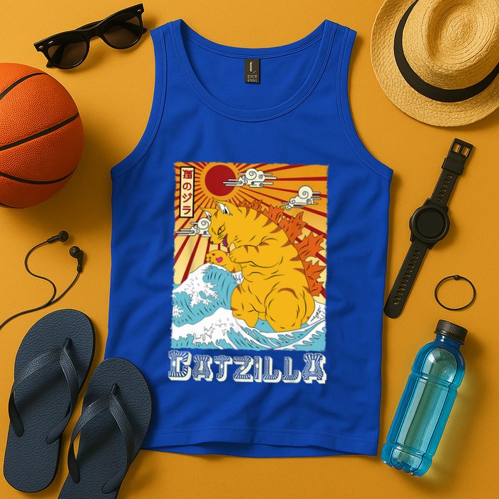 Catzilla Funny Cat Design, Funny Cat Cloth, Cat Lovers Tank Top