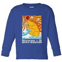 Catzilla Funny Cat Design, Funny Cat Cloth, Cat Lovers Toddler Long Sleeve Shirt